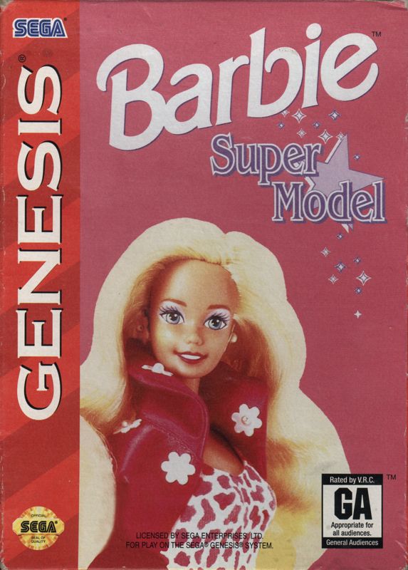 Barbie Super Model box art for Sega Genesis
